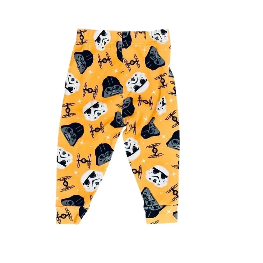 Lucas Film Star Wars Darth‎ Vader Yellow Black Pajama Pants 18 months Movie Noir